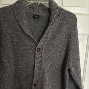 J. Crew Grey Heavy Sweater w/Pockets Thick Collar Size M